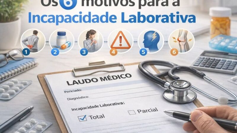 Perícia médica: os 6 principais motivos de incapacidade laborativa.