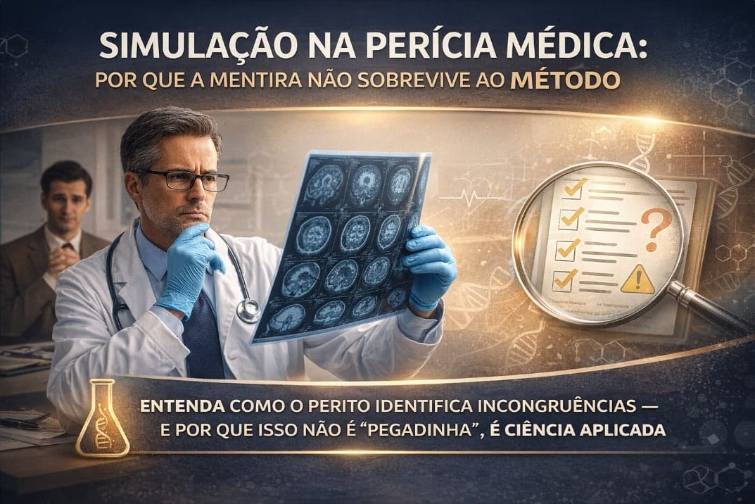 Simulação na perícia médica: conheça os 11 métodos que o perito usa para detectar indícios de incongruências.