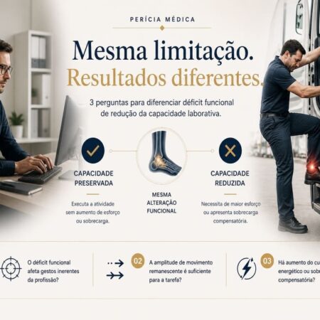 Perícia médica: 3 perguntas para diferenciar déficit funcional de redução da capacidade laborativa
